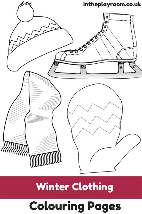 printable winter clothing colouring pages winter activities