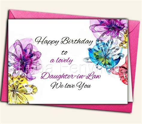 birthday daughter  law greeting card personalised card