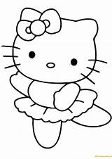 Hello Kitty Pages Ballerina Coloring Color Online sketch template