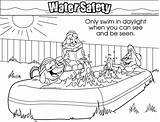 Coloring Safety Water Safe Swim Colouring Pages Resolution Bigger Medium sketch template