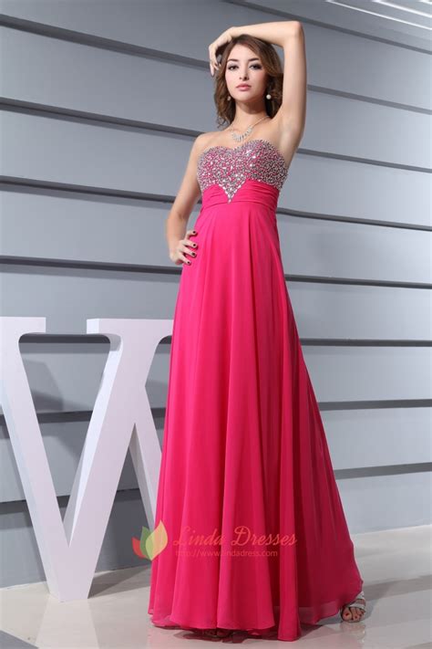 Hot Pink Prom Dresses With Diamonds 2016 For Women Fuschia