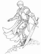 Knight Fantasy Drawing Coloring Young Pages Deviantart Staino Lineart Dragon Princess Warrior Sketch Book Kids Adult Sword Anime Age Rpg sketch template