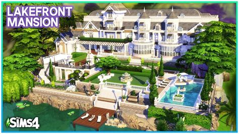 Luxury Lakefront Mansion 🌊 [no Cc] Sims 4 Speed Build Kate Emerald