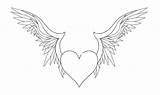 Coloring Wings Hearts Heart Pages Cliparts Angel Clipart Drawing Tattoo Library Coloringhome Favorites Add sketch template