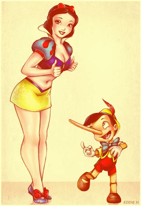 snow white and pinnochio by eddieholly on deviantart