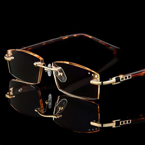 new designer rimless reading glasses women men rhinestone eyeglasses