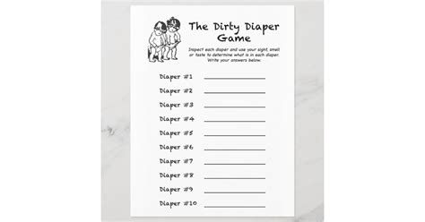 baby shower dirty diaper game zazzle