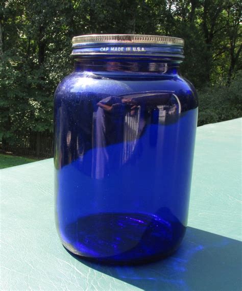 gallon size cobalt blue jar noxzema jar cobalt blue glass