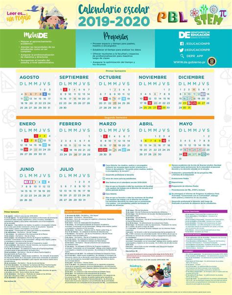 calendario escolar departamento de educacion