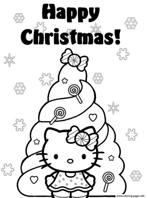 happy christmas  kitty  christmas tree ee coloring page printable