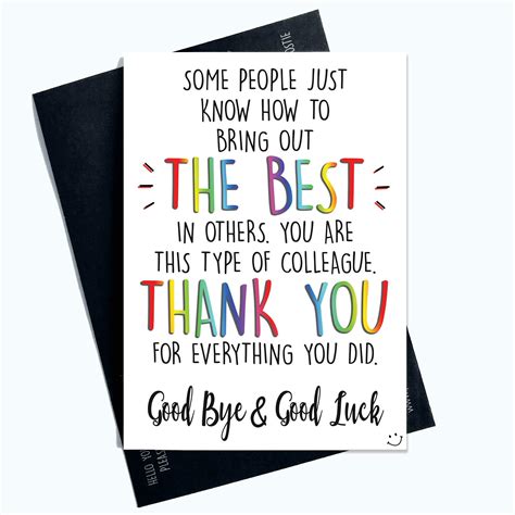 buy colleague leaving card  job card coworker leaving good luck