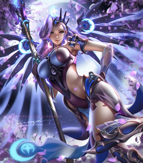 anime picture overwatch mercy overwatch atlantic mercy liang xing long hair single 1050x1200