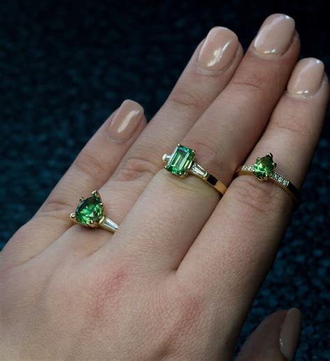 rare emerald cut 1 91 ct russian demantoid diamond ring