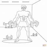 Coloring Dumbbell sketch template