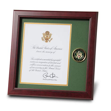 buy allied frame united states army presidential memorial certificate