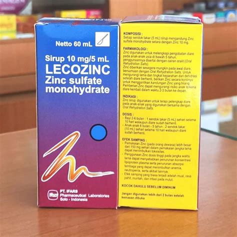 jual lecozinc syrup ifars  ml zinc obat diare dewasa  anak  seller mahabaratastore