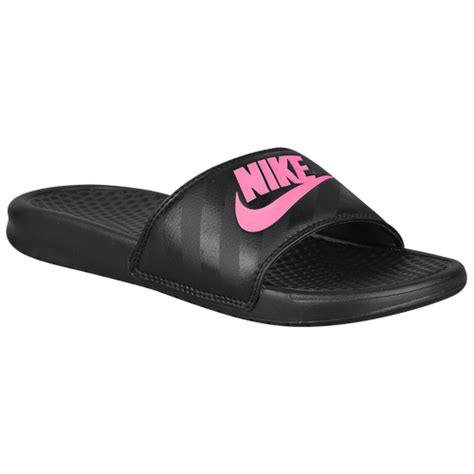 Nike Benassi Jdi Slide Womens Casual Shoes Black Vivid Pink