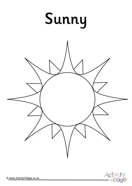 sunny weather symbol colouring page