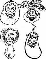 Coloring Pages Vegetable Vegetables Cartoon Fruit Happy Kids Drawing Getdrawings Bestcoloringpagesforkids sketch template