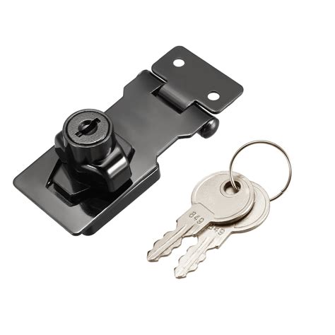 keyed hasp lock mm twist knob keyed locking hasp  door cabinet keyed  bright