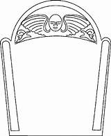 Coloring Pages Coffin Template Gravestone Tombstone Headstone Drawing Printable Getcolorings Getdrawings sketch template