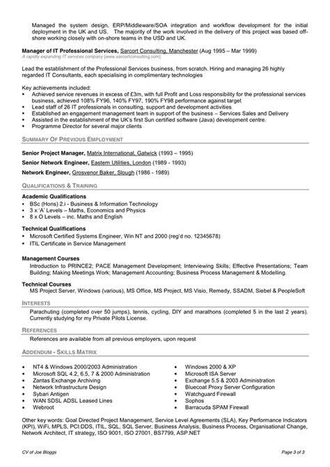 cv template   word   formats page