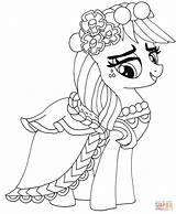 Coloring Pony Applejack Little Pages Printable Drawing sketch template