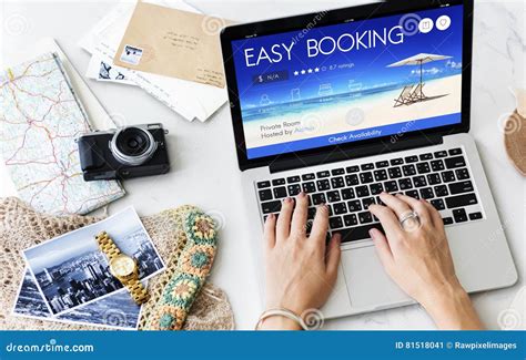 booking ticket  reservation travel flight concept stock image image  traveller typing