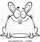 Rabbit Chubby Smiling Clipart Cartoon Cory Thoman Outlined Coloring Vector Shocked 2021 sketch template