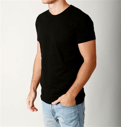 new mens basic crew neck tees cotton plain t shirts casual slim fit tee