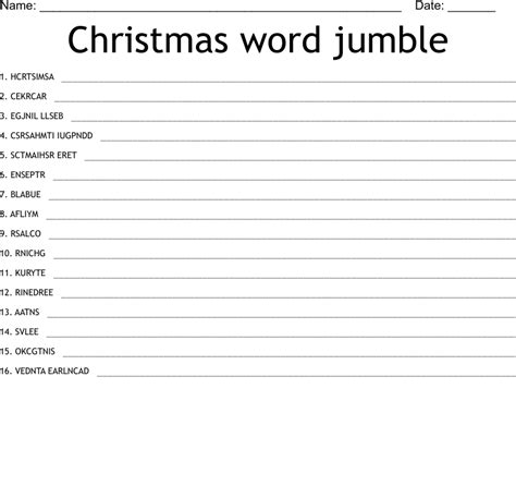 christmas word jumble word scramble wordmint