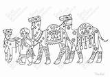 1001 Camels sketch template
