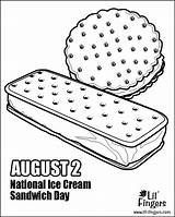 Coloring Sandwich Pages Ice Cream Template Fingers Lil National Board Food August Cookie Days Choose sketch template