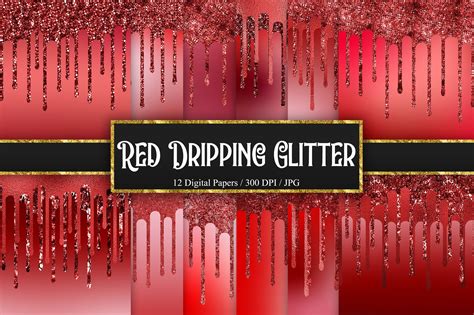 red dripping glitter background graphic  pinkpearly creative fabrica