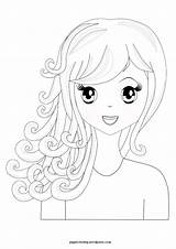 Coloring Girl Pages Hair Curly Spa Girls Manga Printable Pretty American Book Clipart Color Julie Hairstyles Para Colorear Party Themed sketch template