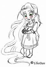 Rapunzel Baby Coloring Princess Disney Pages Cute Drawing Printable Babies Easy Drawings Jasmine Tangled Colouring Princesses Girls Pdf Color Anime sketch template