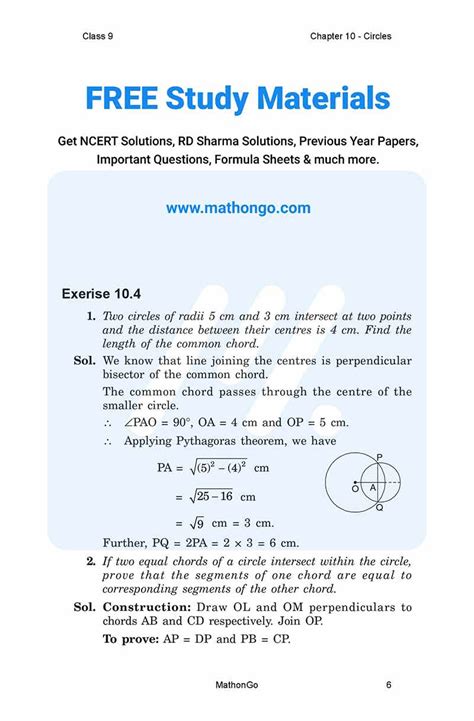 Ncert Solutions For Class 9 Maths Chapter 10 Ex 10 4