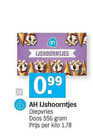 ah ijshoorntjes aanbieding bij albert heijn