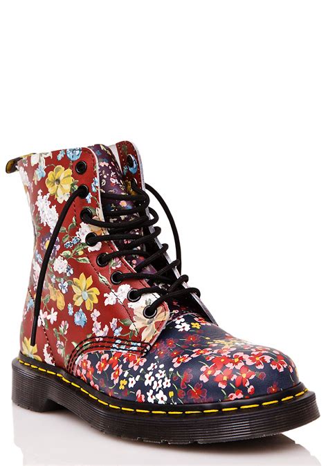 dr martens floral pascal  eye boots dolls kill