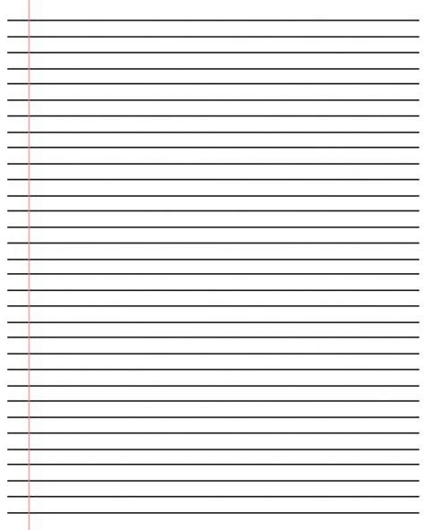 printable blank lined paper template    ruled paper