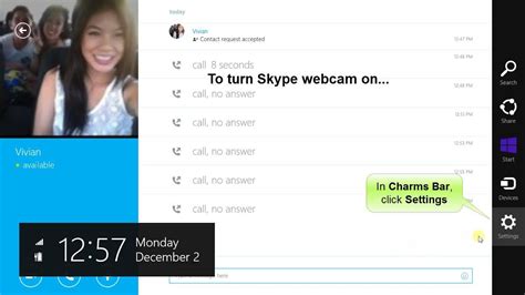 how to turn on skype webcam in windows 8 1 youtube