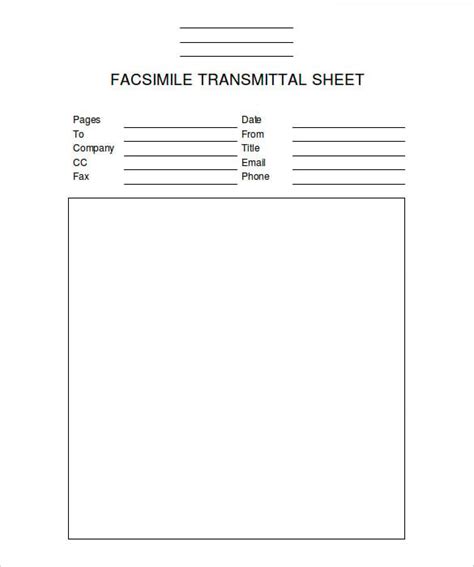 fax cover sheet templates  sample  format