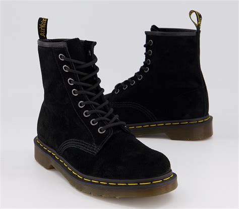 dr martens  eyelet lace  boots black suede ankle boots