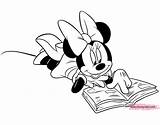 Minnie Coloring Reading Mouse Book Pages sketch template