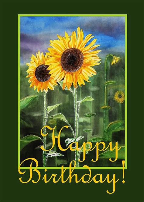 happy birthday happy sunflowers couple  irina sztukowski happy