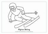 Colouring Skiing Alpine Winter Olympics Pages Coloring Olympic Sports Games Crafts Activityvillage Activities Printable Kids Activity Sport Pyeongchang Village Explore sketch template
