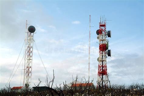antennes stock foto image  mededeling technologie ontvangst