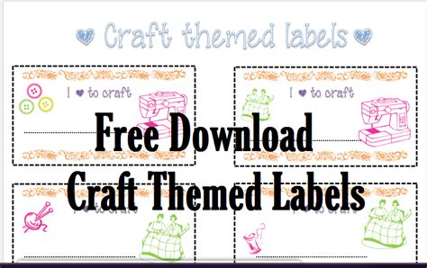 craft themed  printable labels sew  stuff