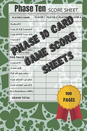 phase  card game score sheets phase  card game score sheets