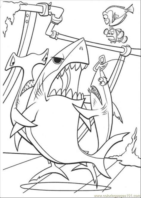coloring pages  sharks cartoons finding nemo  printable coloring page